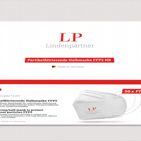 FFP2 LP1 Maske, Faltmaske mit Ohrband, NR (BFE ≥ 95%), ohne Ventil, Deutsche Produktion